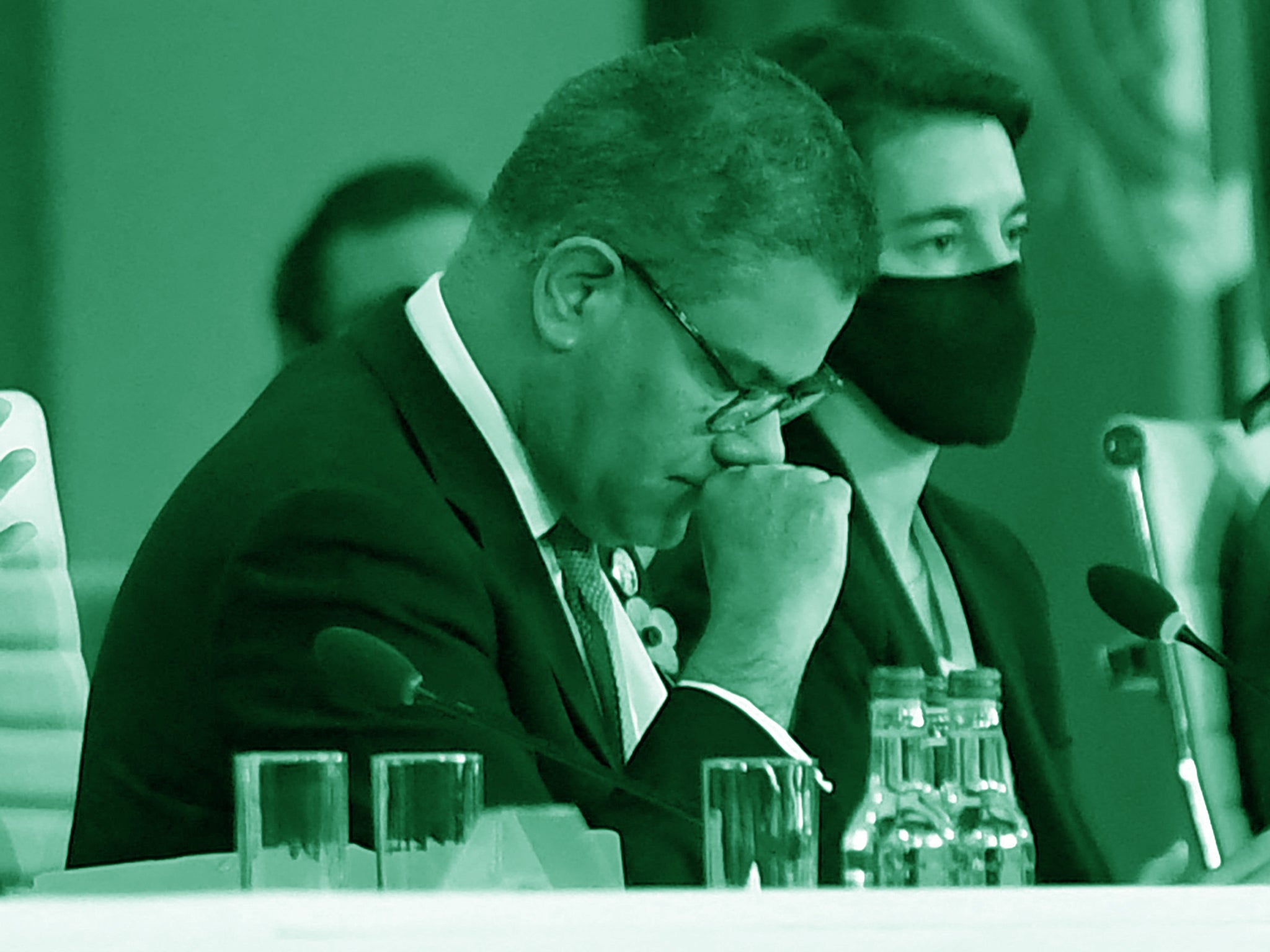 <p>Britain’s President for Cop26 Alok Sharma  makes his concluding remarks during the UN climate change conference in Glasgow on 13 November </p>